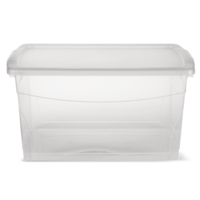 type A Clarity Transparent Storage Box with Lid, 50-L Front_Elevated