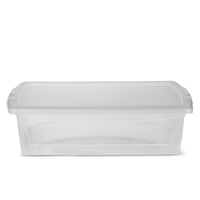 type A Clarity Transparent Storage Box with Lid, 25-L Front_Elevated
