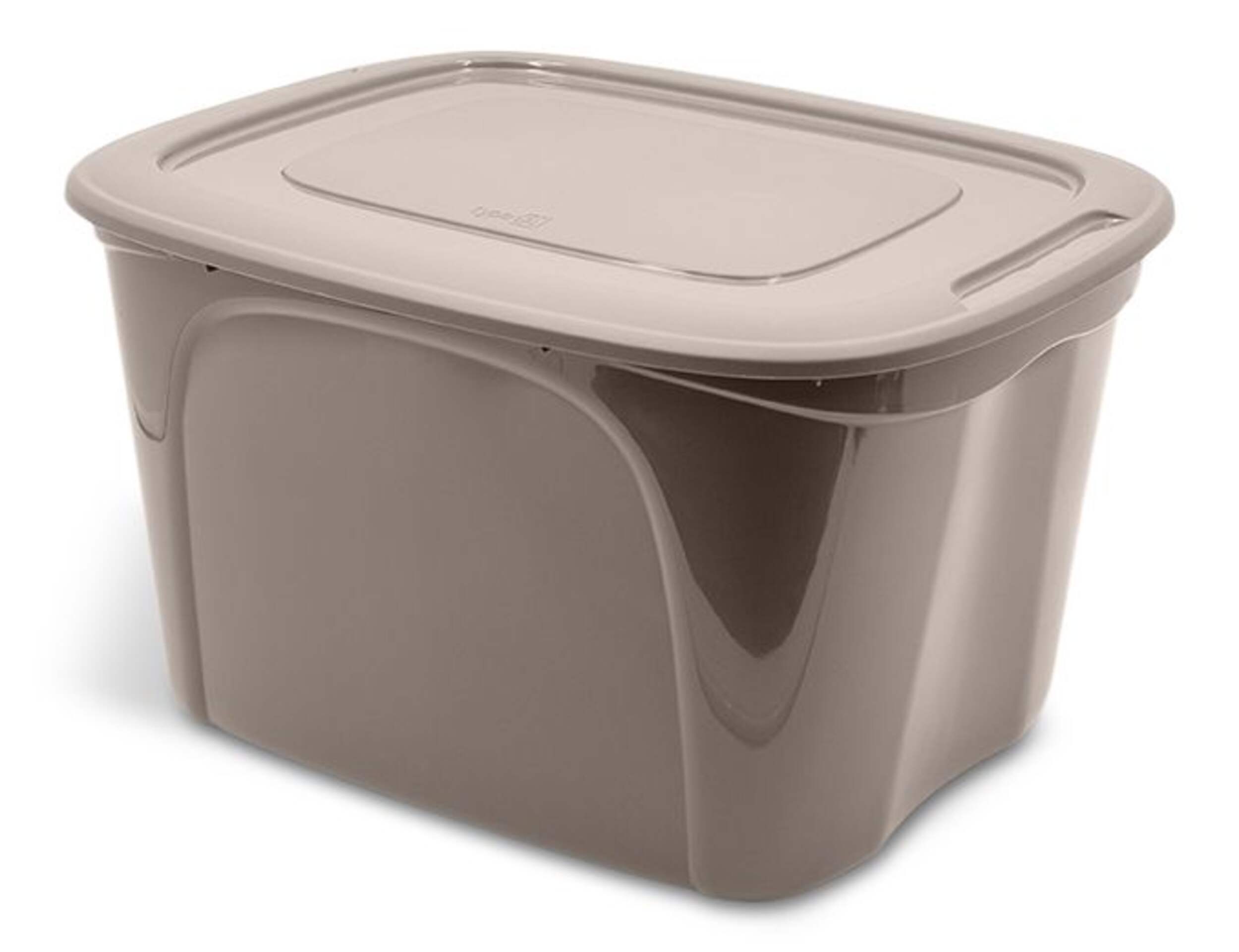type A Stackable Storage Box with Lid, 63-L Front_Three_Fourths_Angled_Left