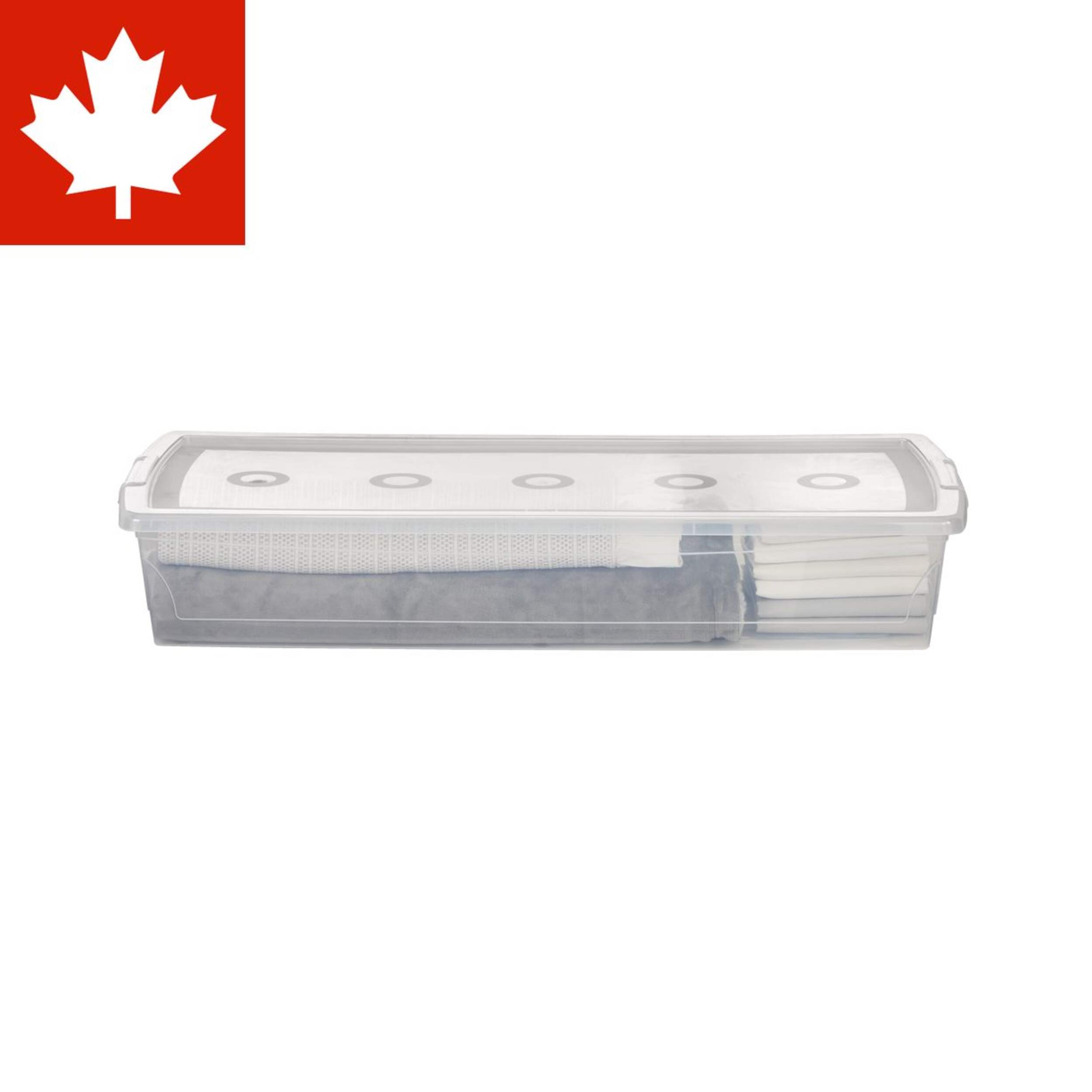 type A Clarity Transparent Under the Bed Storage Box with Lid, 50-L Front_Elevated