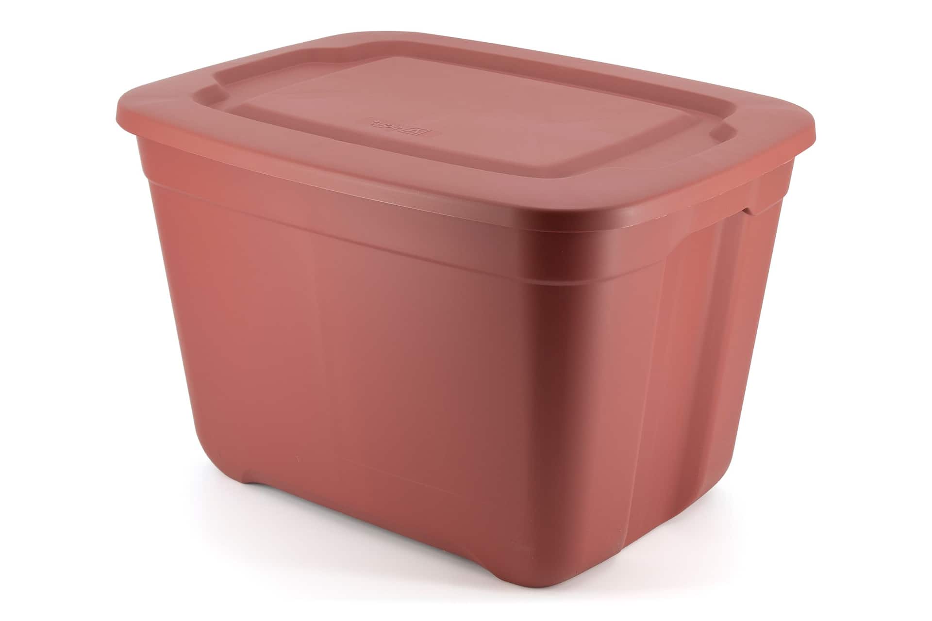 type A Restore Stackable Storage Box with Lid 68 L Red Canadian Tire