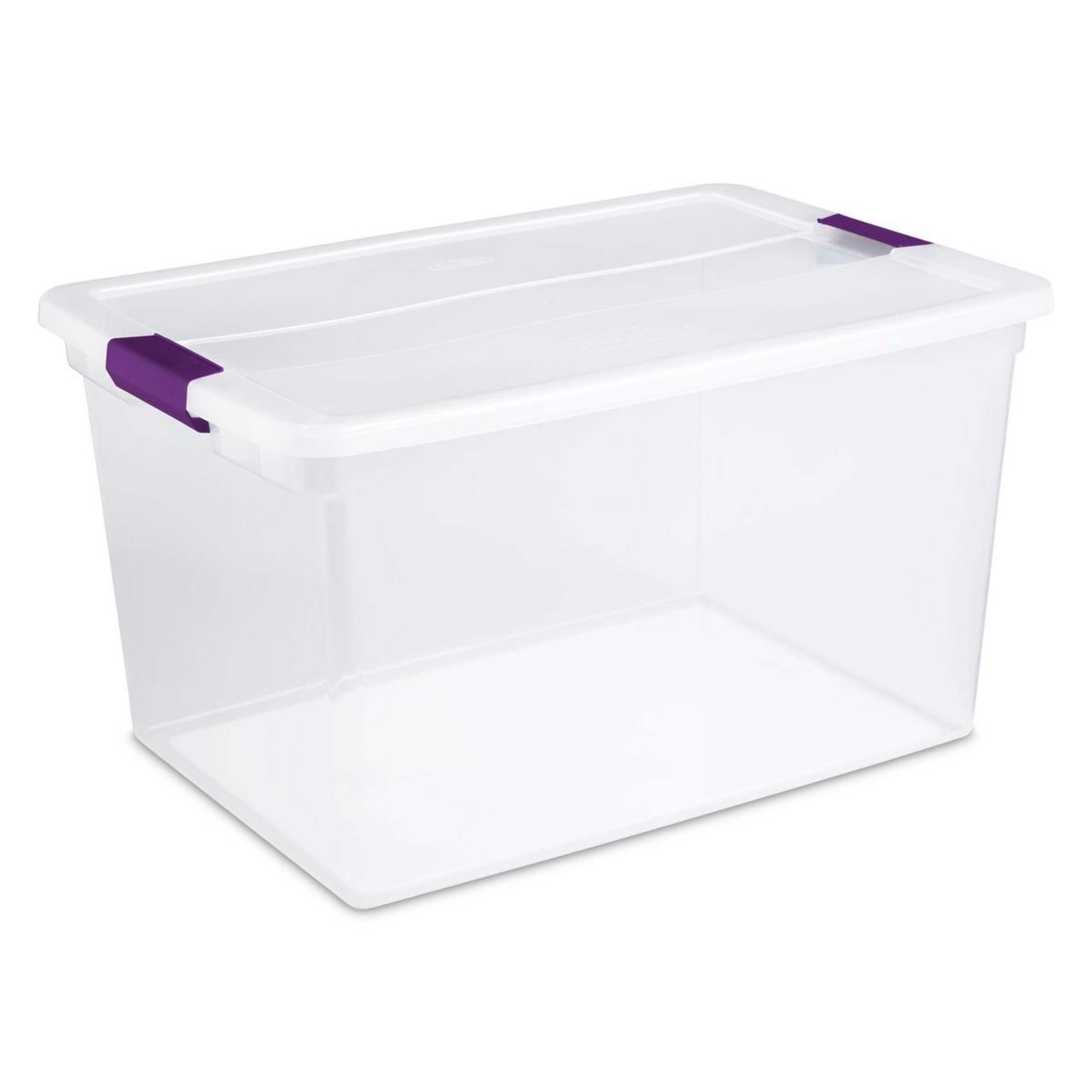 Sterilite ClearView Storage Box with Latched Lid, 62-L Front_Angled_Right