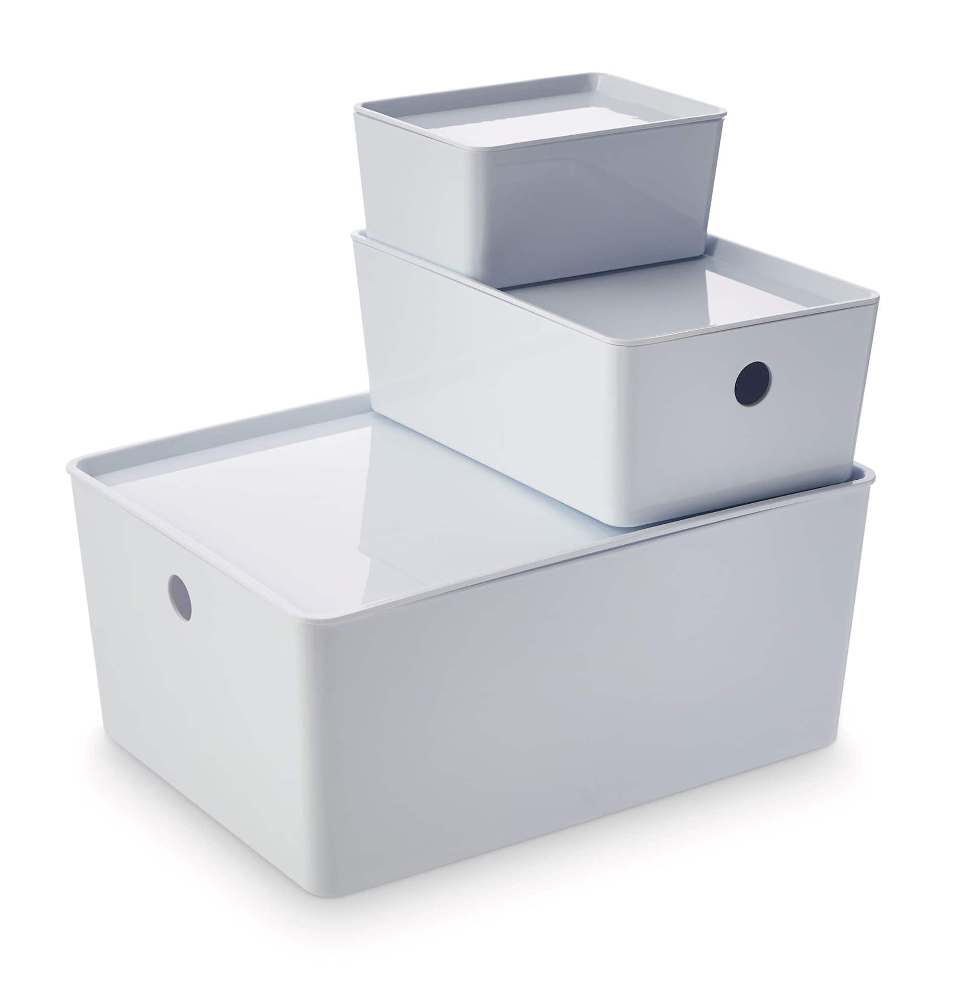 Type A Flexible Storage Bin with Lid White 3.8 L