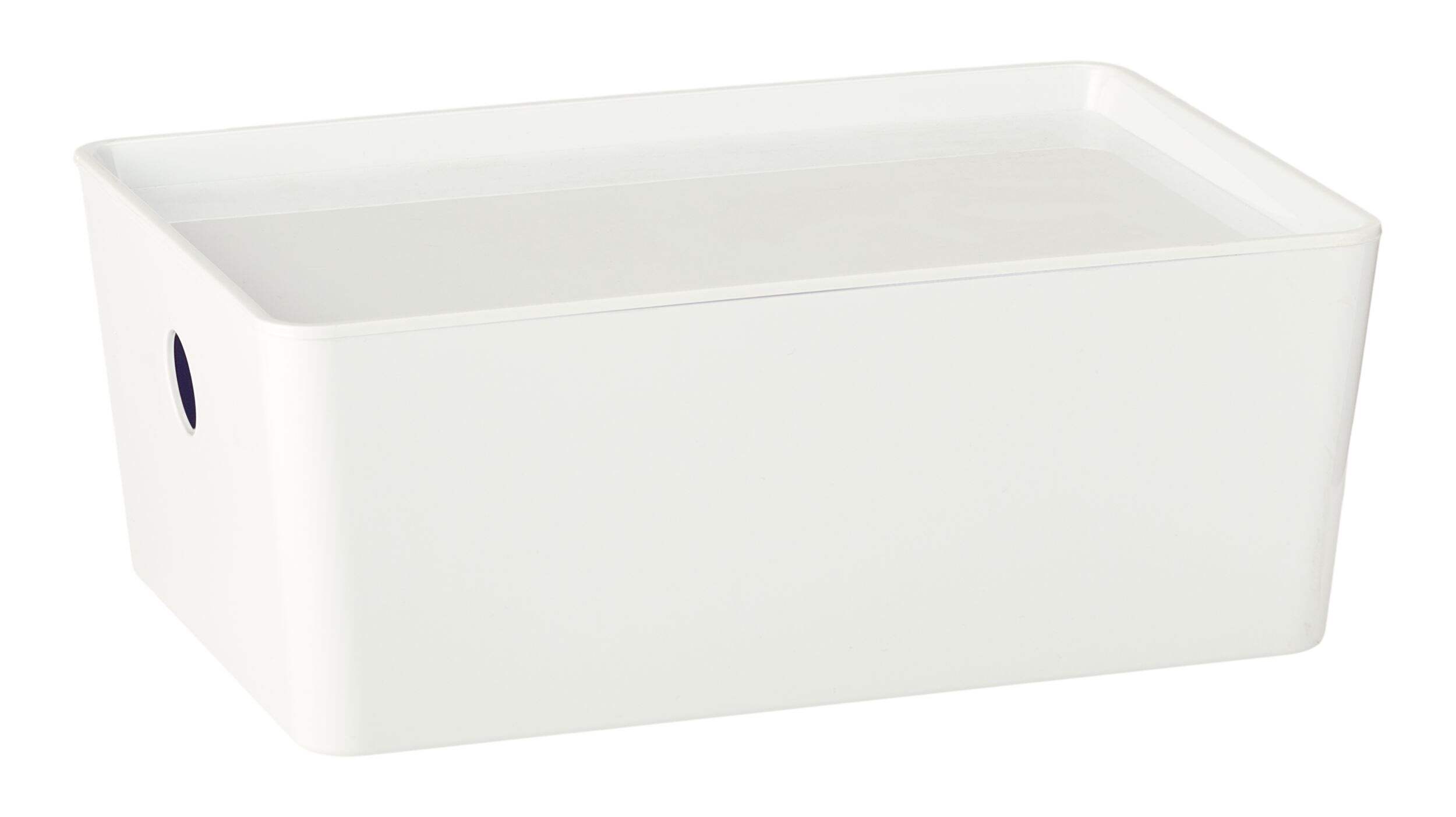 Type A Flexible Storage Bin with Lid, White, 3.8-L Front_Three_Fourths_Angled_Right