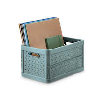 type A Foldable Storage Crate, Plastic, 11.3 L