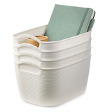 Type A Flexible Storage Bins, White, 3.6-L, 4-pk Front_Three_Fourths_Angled_Left