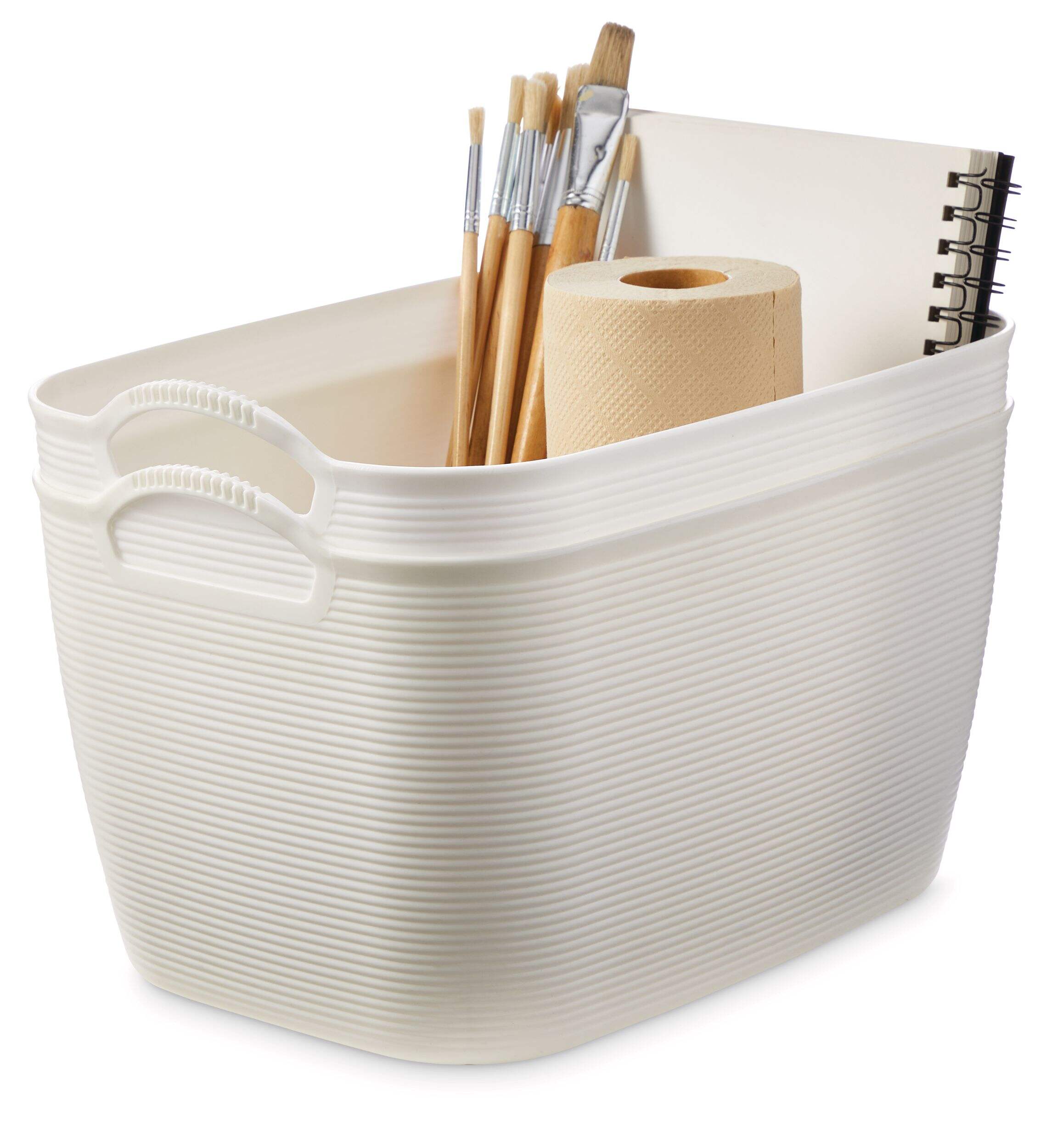 Type A Flexible Storage Bins, White, 13.6-L, 2-pk Front_Three_Fourths_Angled_Left
