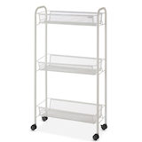 Type A 3-Tier Mesh Wire Slim Storage Cart Front_Angled_Left