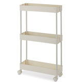 type A 3-Tier Slim Storage Cart, Lockable Wheels Front_Three_Fourths_Angled_Left
