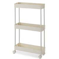 type A 3-Tier Slim Storage Cart, Lockable Wheels