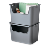 Type A Open Front Storage Bin with Lid, 18-L Front_Three_Fourths_Angled_Left