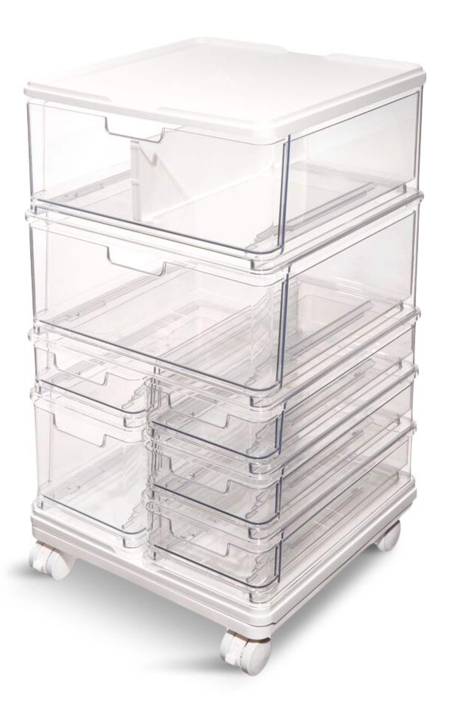 Type A 7-Drawer Storage Tower Organizer Front_Three_Fourths_Angled_Left