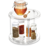 The Home Edit by iDESIGN Clear 2-Tier Rotating Turntable Organizer Front_Elevated