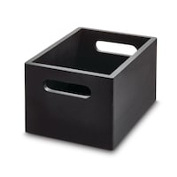 Bac de rangement étroite en bois The Home Edit par iDESIGN, 5,62 L Front_Three_Fourths_Angled_Left