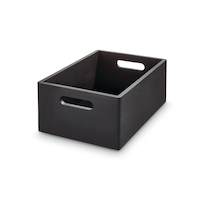 Bac de rangement en bois The Home Edit par iDESIGN, grand, 12 L Front_Angled_Left