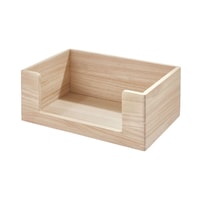 The Home Edit by iDESIGN Large Open Front Wood Organizing Storage Bin, 12-L Front_Angled_Left