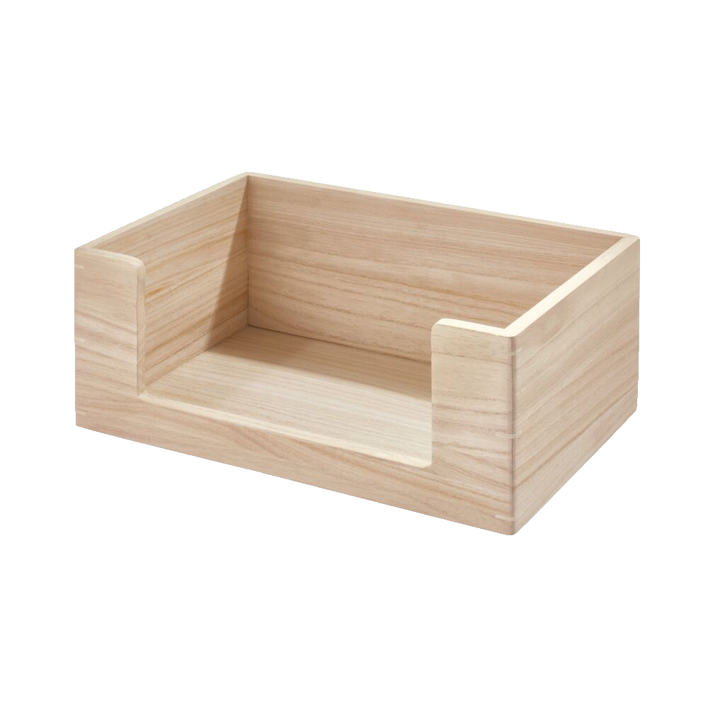 The Home Edit by iDESIGN Large Open Front Wood Organizing Storage Bin