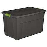 Sterilite Solid Latch Tote Storage Container, 129-L, Dark Grey Front_Three_Fourths_Angled_Right
