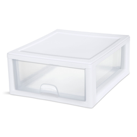 Sterilite Transparent Stackable Small Storage Drawer, 15-L Front_Three_Fourths_Angled_Left