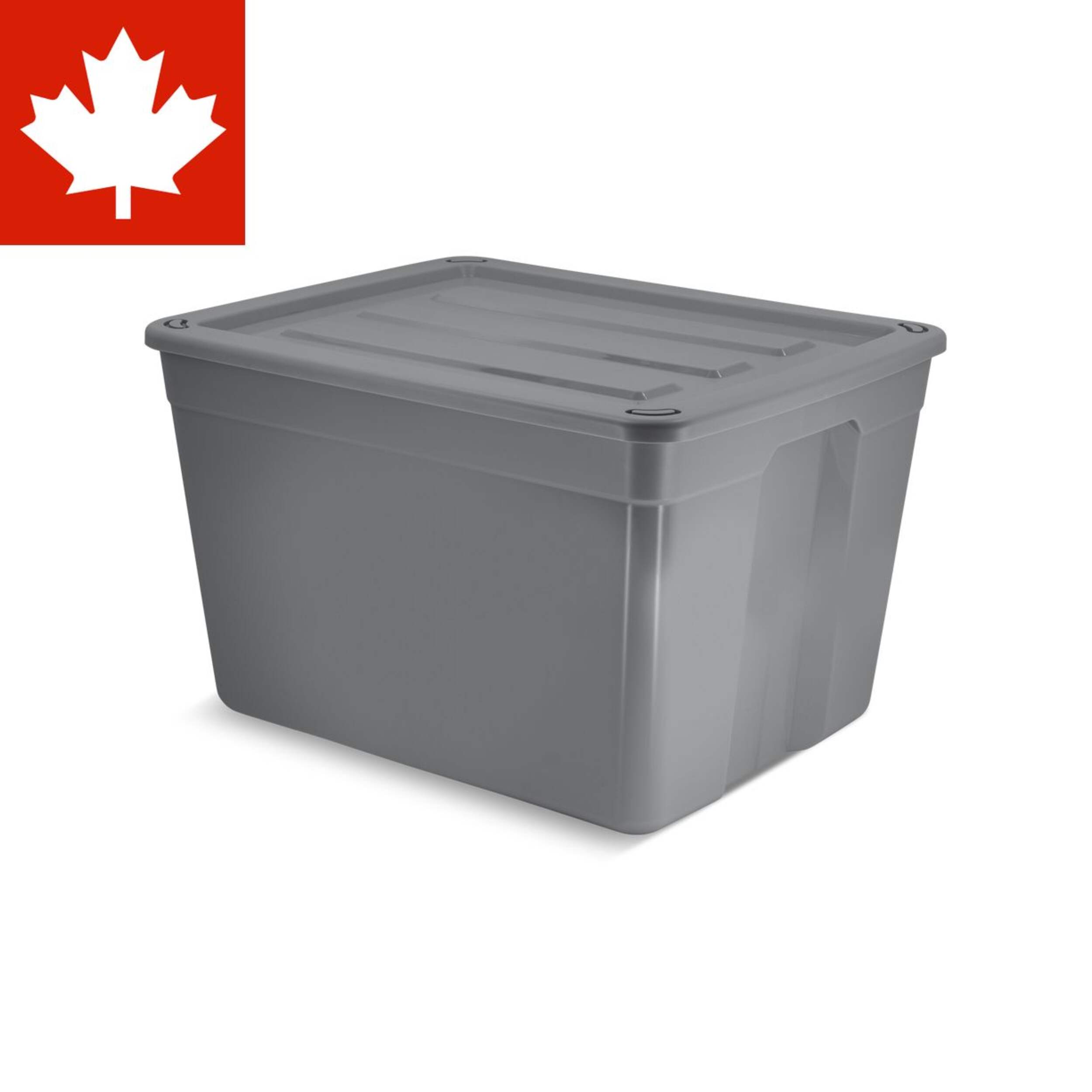 type A Solid Storage Tote with Wheels, 80-L Front_Three_Fourths_Angled_Right