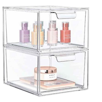 Maison Kleen Clear Stackable Storage Drawer Set, 2-pc Front_Three_Fourths_Angled_Right