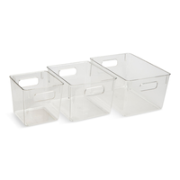 Dial Multi-Size Clear Storage Bin Set, 3-pc