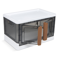 type A Foldable Storage Box with Door, 32-L Front_Three_Fourths_Angled_Right