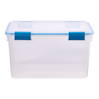 Sterilite Gasket Box Clear, 51-L Front_Elevated