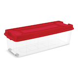 Sterilite Transparent Christmas Tree Storage Box with Wheels, 7-ft Front_Three_Fourths_Angled_Right