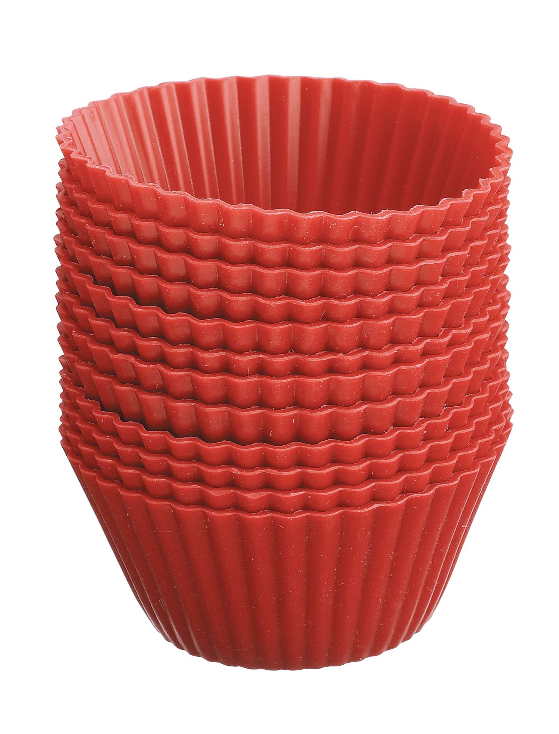 MASTER Chef Silicone Non-Stick Baking Cups, Red, 12-pk Front_Elevated