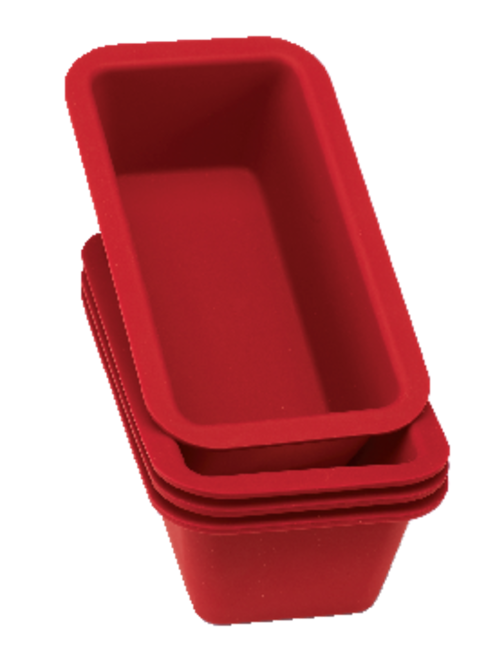 Mini moules à pain MASTER chef antiadhésifs en silicone, rouge, 5,2 x 2,6 x  1,85 po, paq. 4