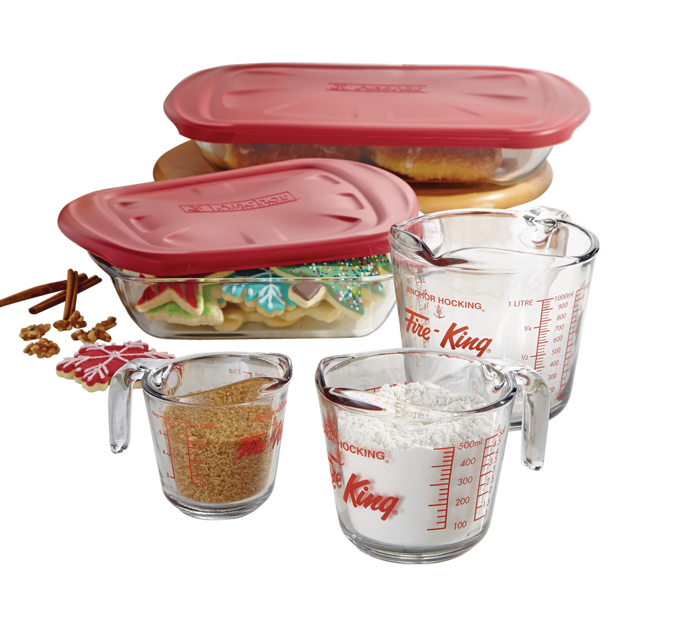Anchor Hocking Glass Bake 'n' Keep Set with Plastic Lids, 4pc