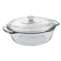 Anchor Hocking Oven Originals Glass Casserole Dish with Cover, 2-L Front_Angled_Right