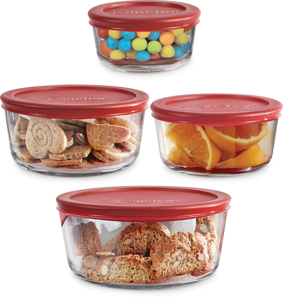 Anchor Hocking Round Glass Storage Set, Assorted Sizes, 8pc Canadian Tire