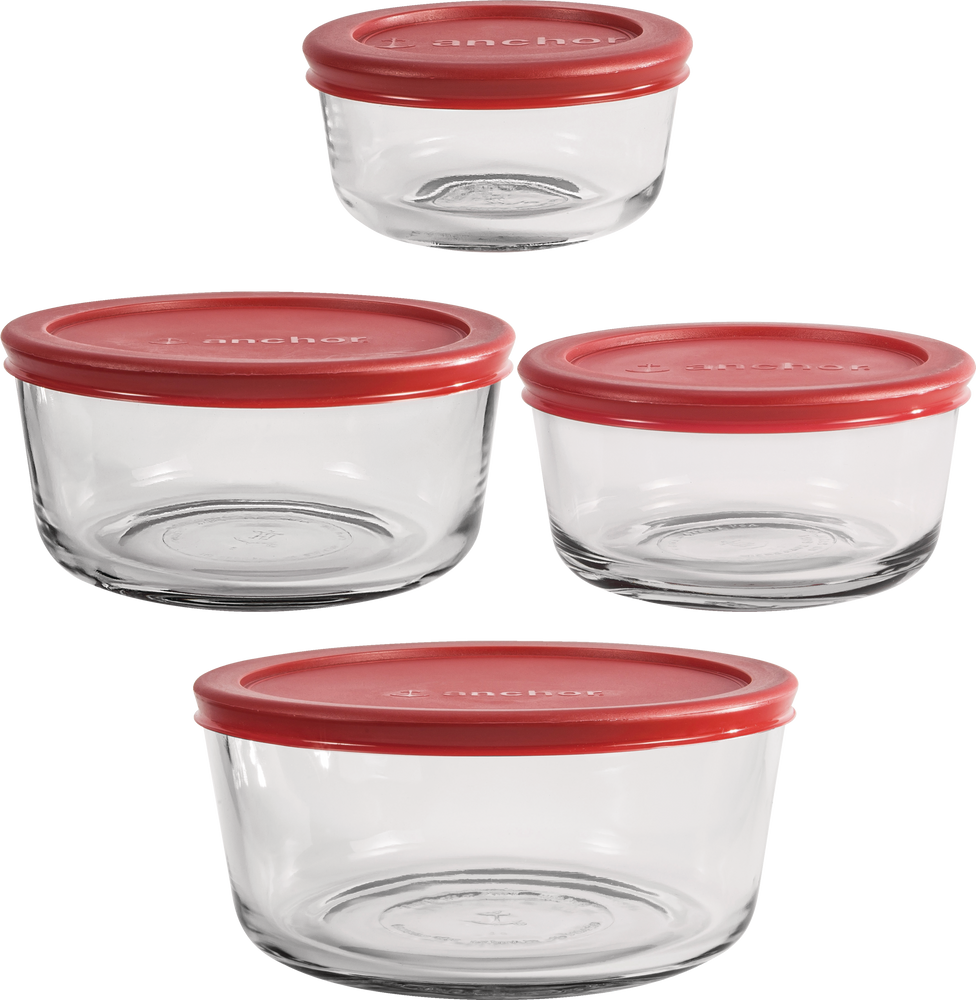 Anchor Hocking Round Glass Storage Set, Assorted Sizes, 8pc Canadian Tire