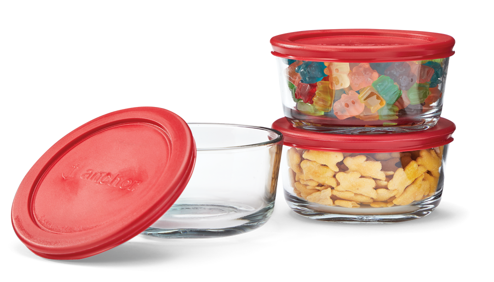 Anchor Hocking Glass Storage 3-Container Set with Lids 