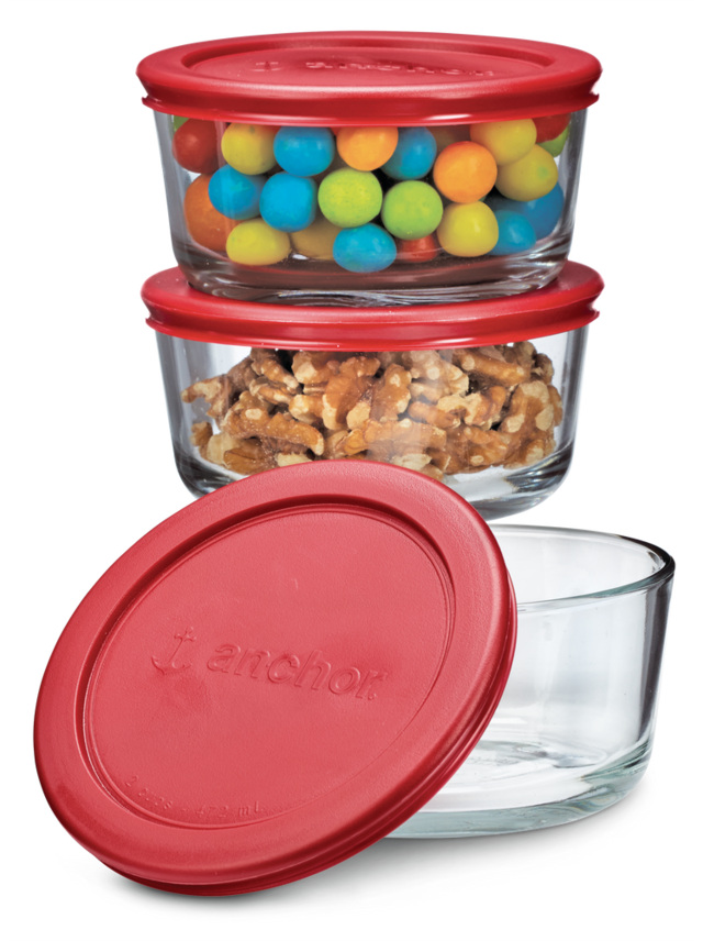 Anchor Hocking Glass Storage Container Set, 2Cup, 6pc Canadian Tire