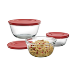 Anchor Hocking Classic Glass Bowl Storage Set with Lids, Assorted Sizes, 6-pc Composite_or_Mixed