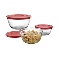 Anchor Hocking Classic Glass Bowl Storage Set with Lids, Assorted Sizes, 6-pc Composite_or_Mixed