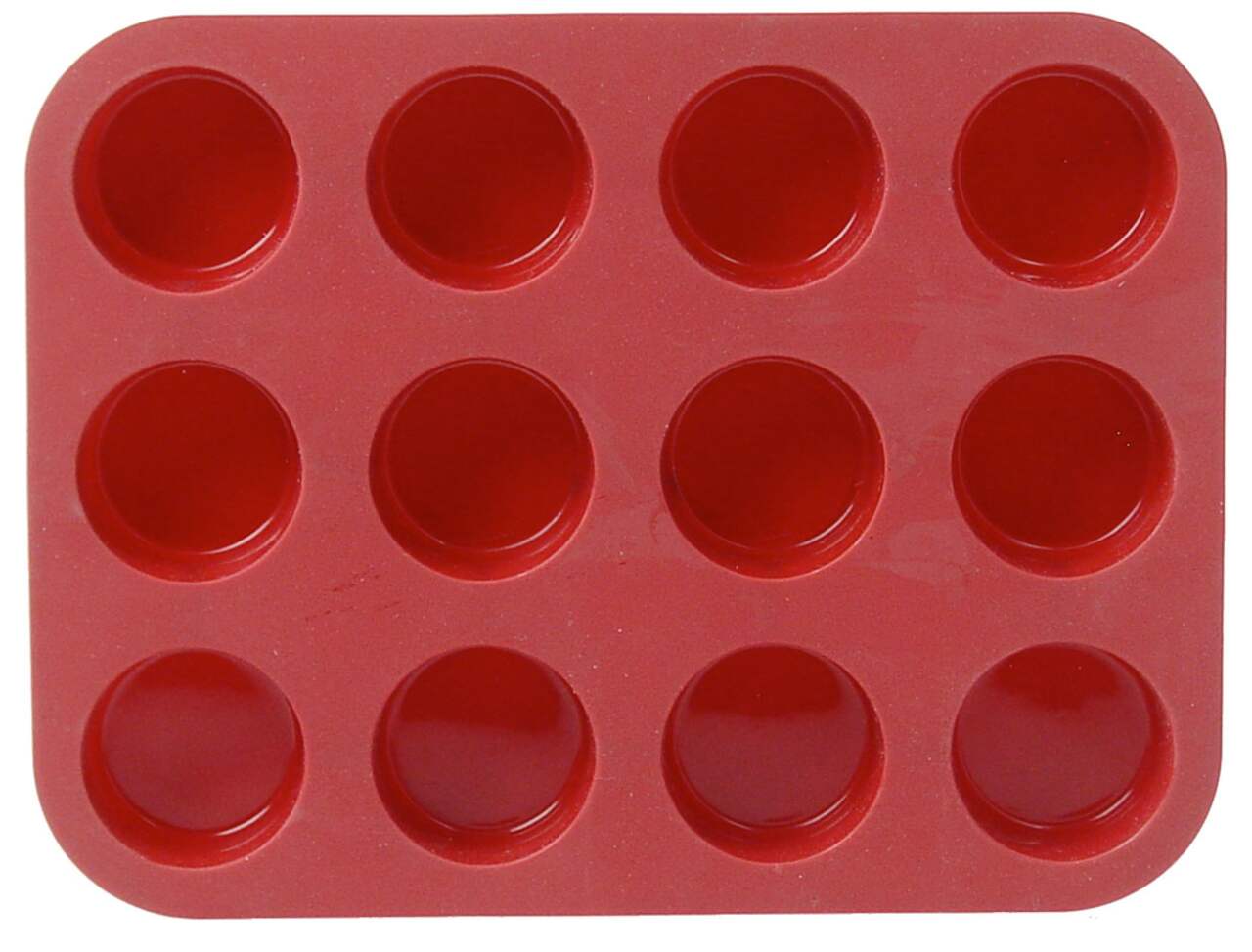 MasterClass Smart Silicone Mini Muffin Tray with 12 Holes, Oven Safe LFGB  Grade Silicone, 29 x 20 cm, Red/Black