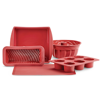 MASTER Chef Silicone Non-Stick Bakeware Set, Red, 5-pc Composite_or_Mixed
