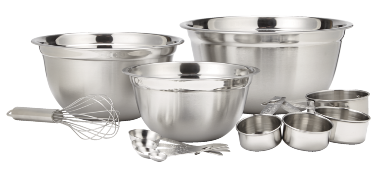 MASTER Chef Stainless Steel Mixing Bowl Set with Non-Slip Bottom, Assorted  Sizes, 3-pc