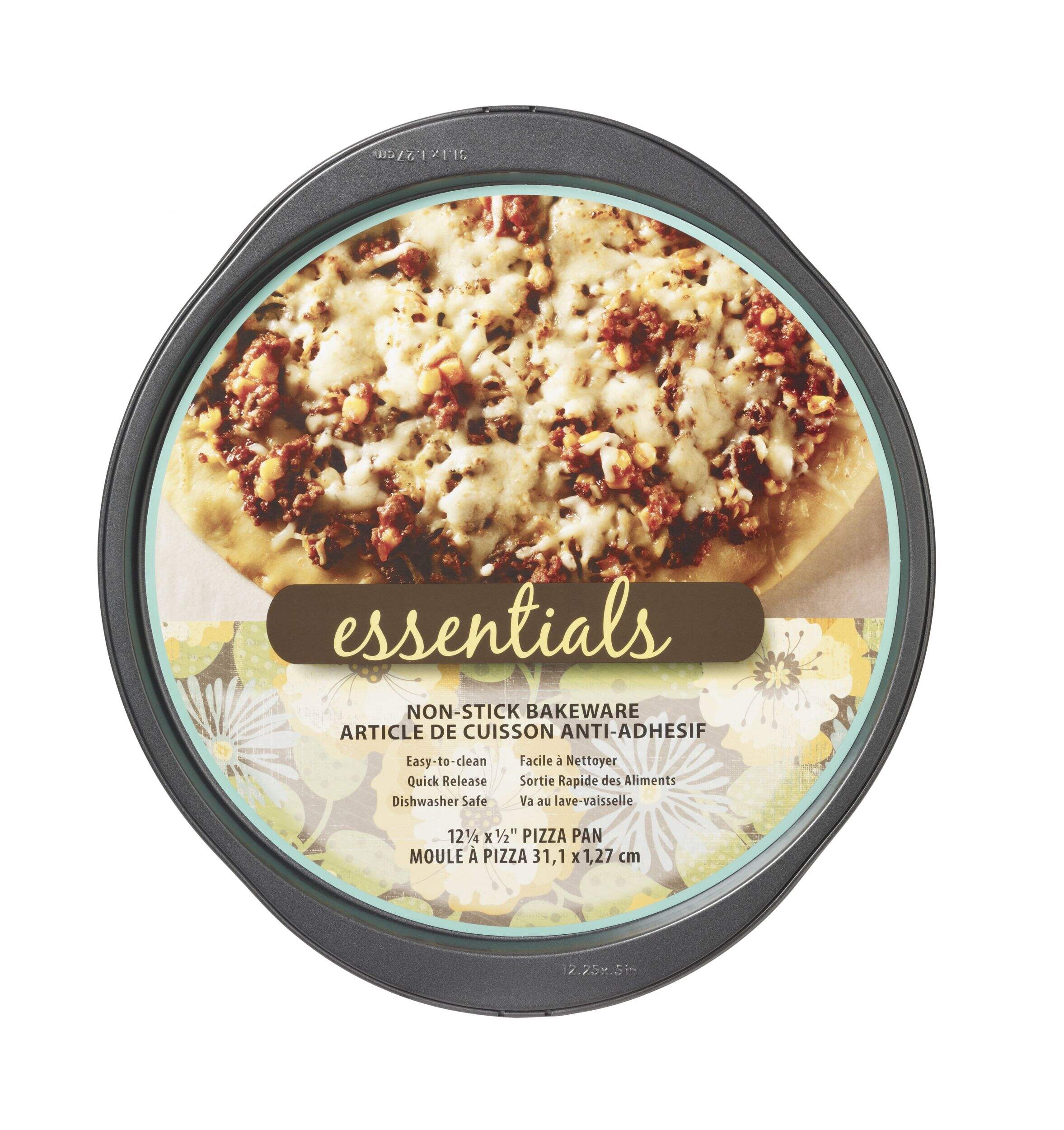 Wilton Essentials Non-Stick Round Pizza Pan, 12-in Overhead_Flat