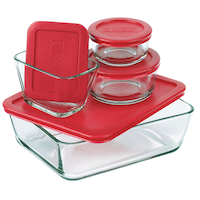 Anchor Hocking Glass Storage Set with Lids, Assorted Sizes, 4 Count Composite_or_Mixed