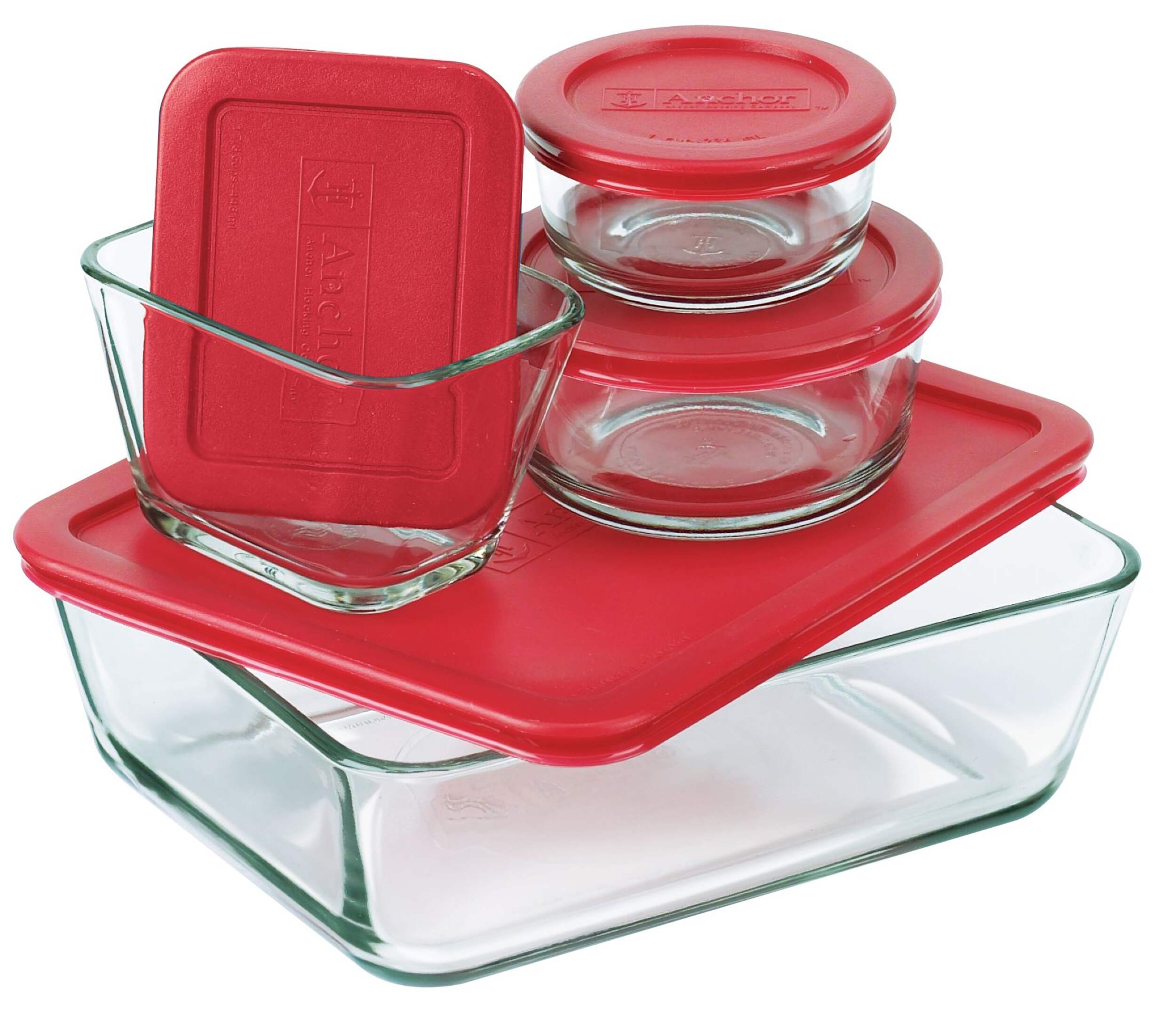 Anchor Hocking Glass Storage Set with Lids, Assorted Sizes, 4 Count Composite_or_Mixed