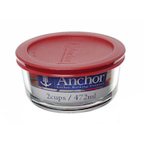 Anchor Hocking Round Glass Storage, 2-Cup