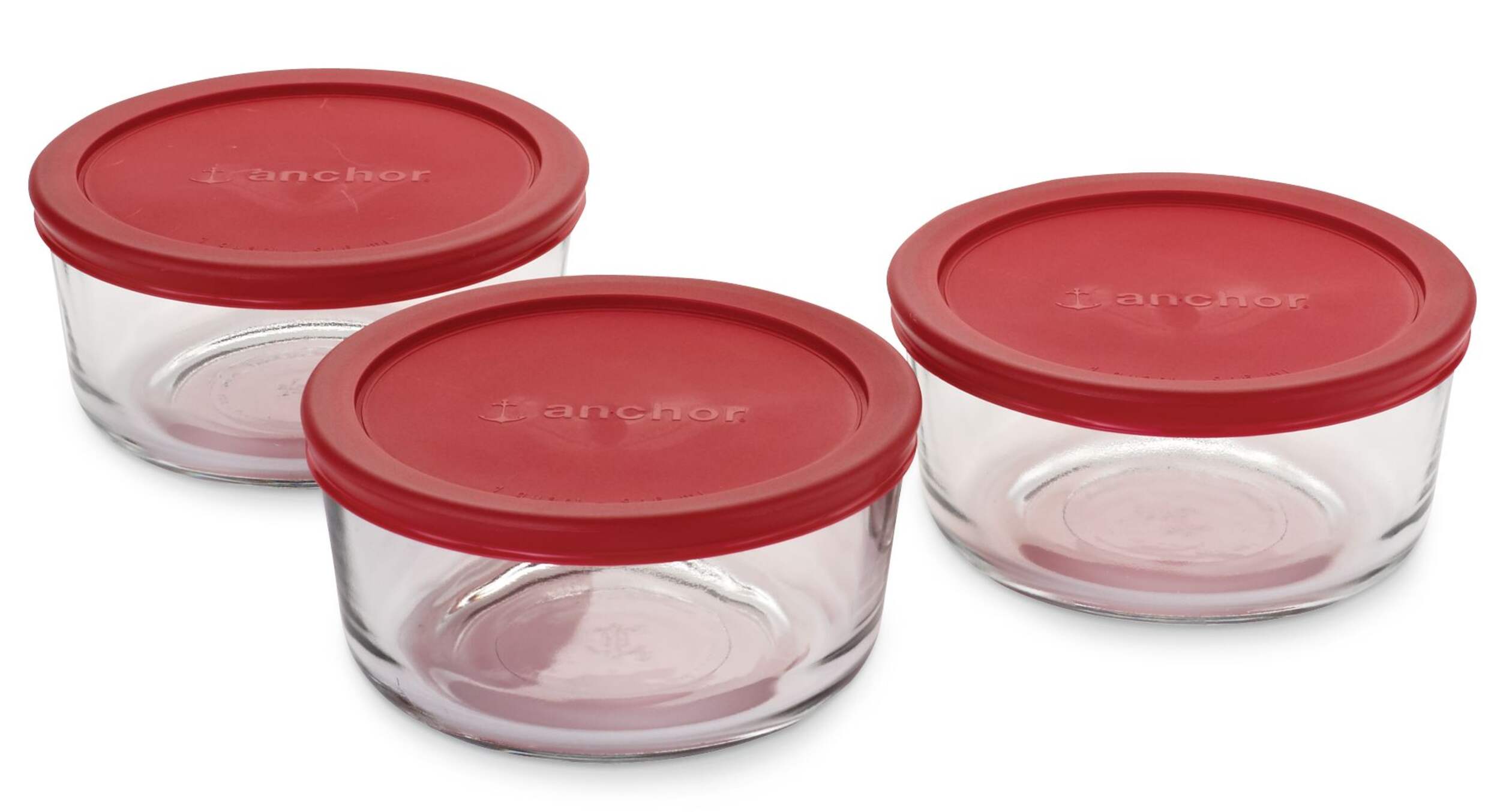 Anchor Hocking Glass Round Storage Container Set with Lids, 3 Count Composite_or_Mixed