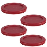 Anchor Hocking Plastic Lid Set, Red, 4-pc x 1-Cup Front_Elevated
