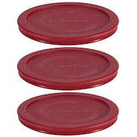 Anchor Hocking Plastic Lid Set, Red, 3-pc x 4-Cup