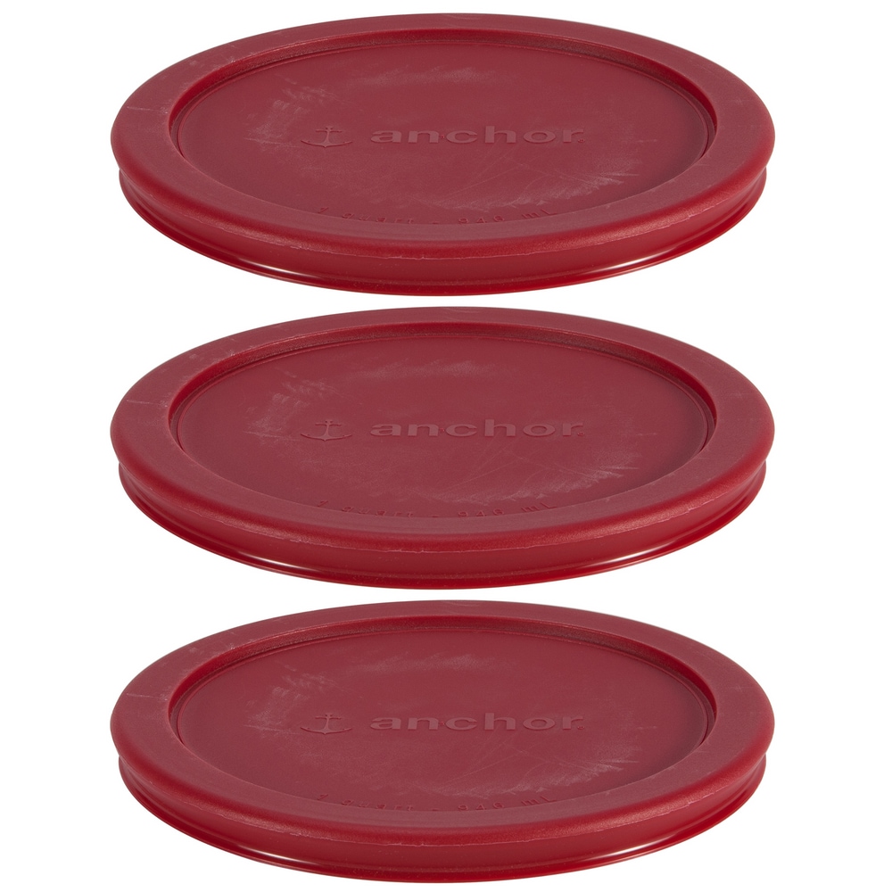Anchor Hocking Plastic Lid Set, Red, 3pc x 4Cup Canadian Tire